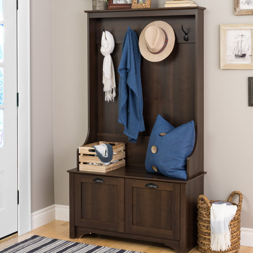 Gracie Oaks Wesson Hall Tree 38'' Wide with Bench & Reviews Wayfair